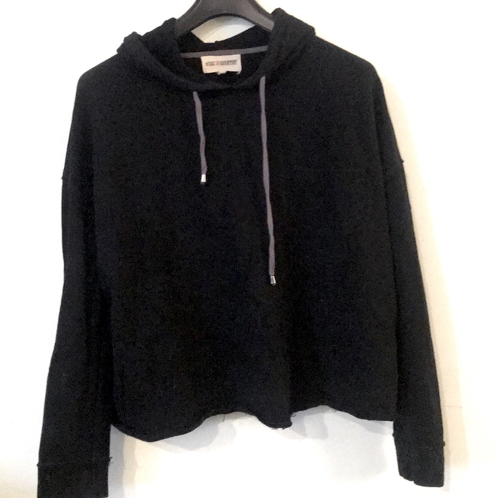 Stay Country Cropped Frayed Bottom Hoodie